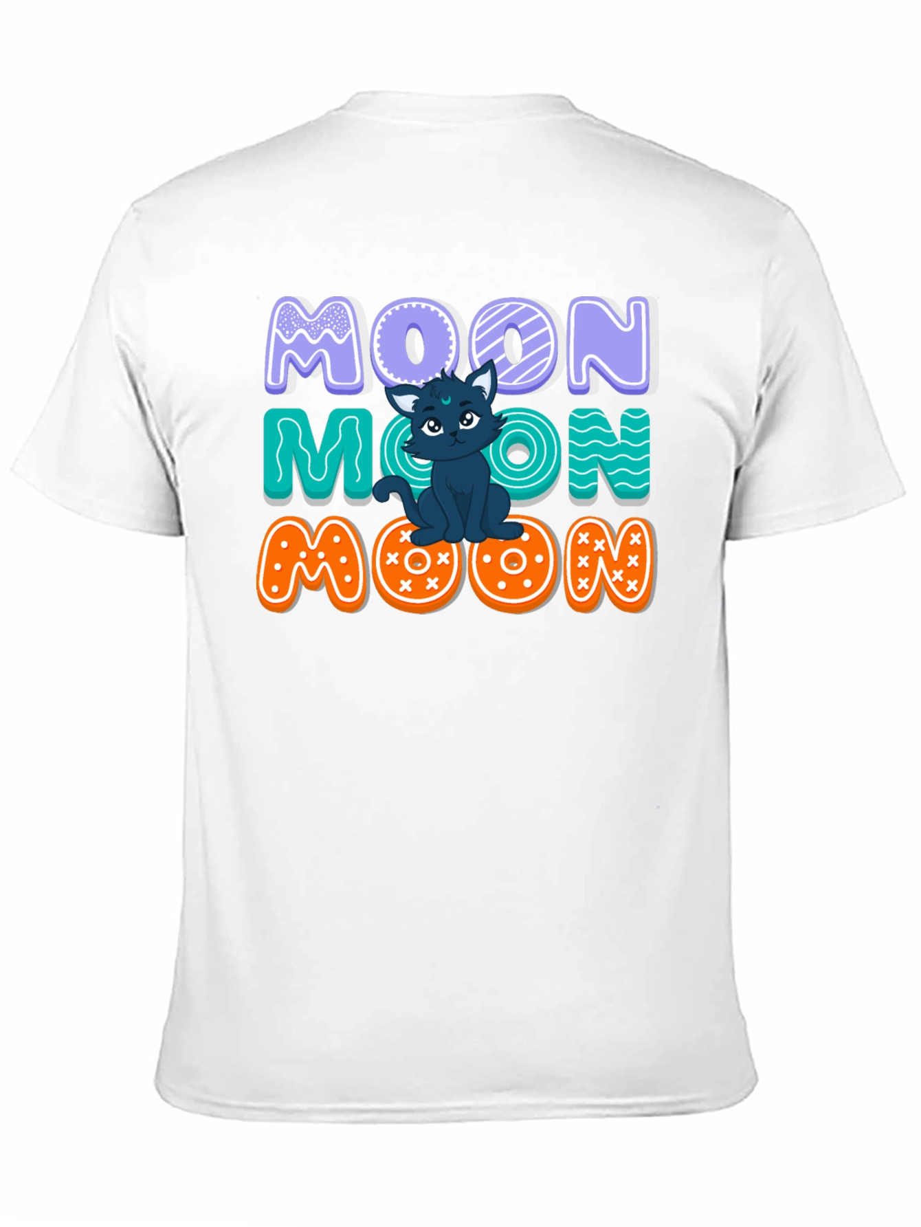 Cute Cat Moon Graphic T-Shirt