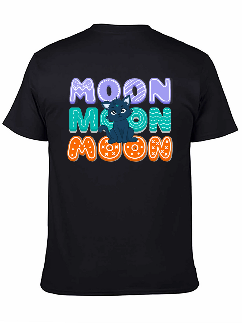Cute Cat Moon Graphic T-Shirt