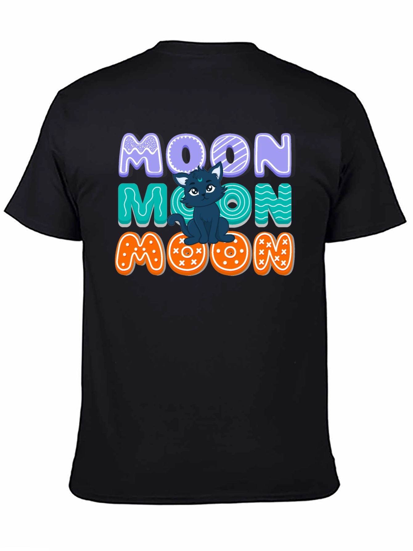 Cute Cat Moon Graphic T-Shirt