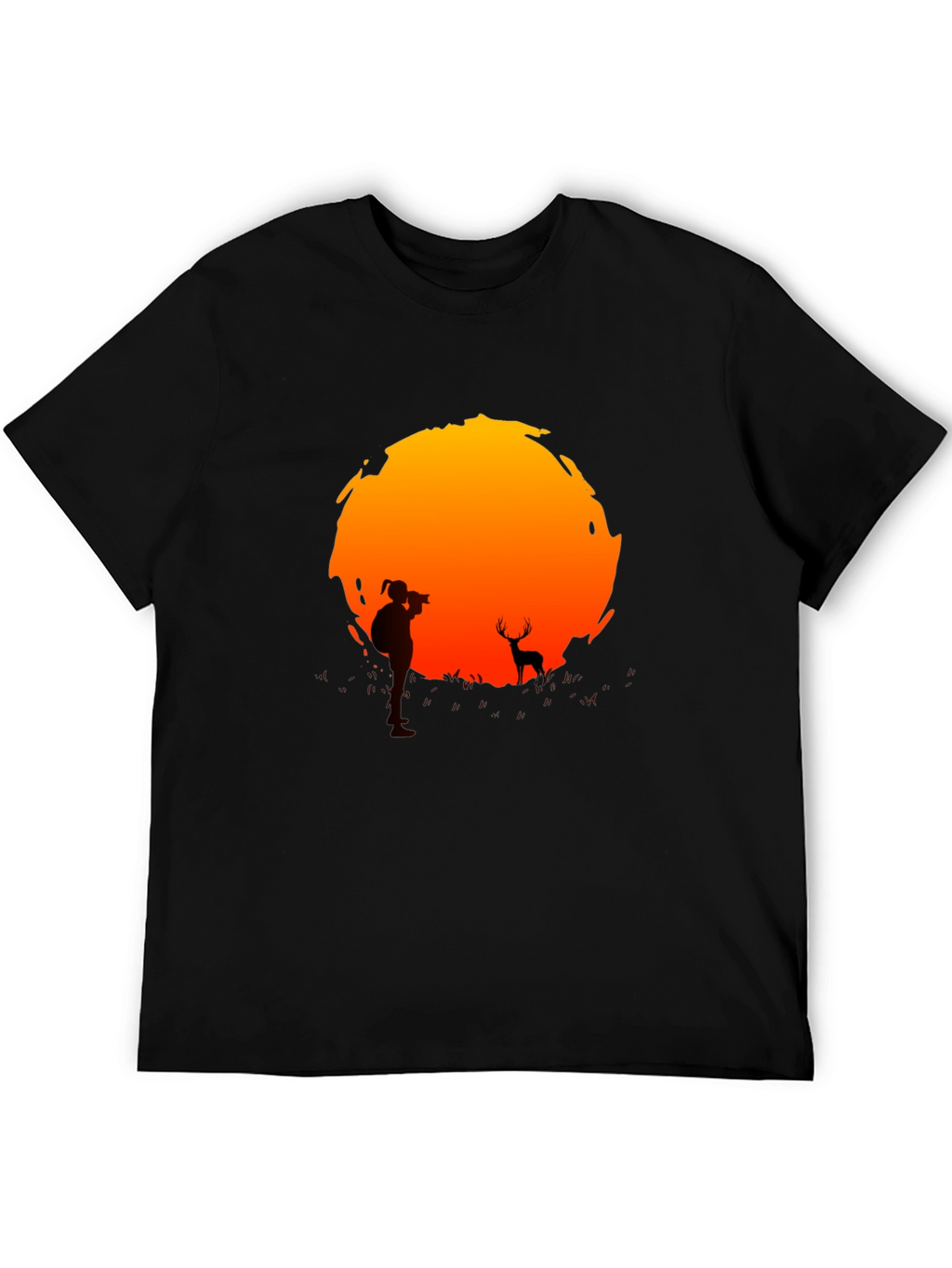 Sunset Photographer Graphic Tee - Black Cotton T-Shirt