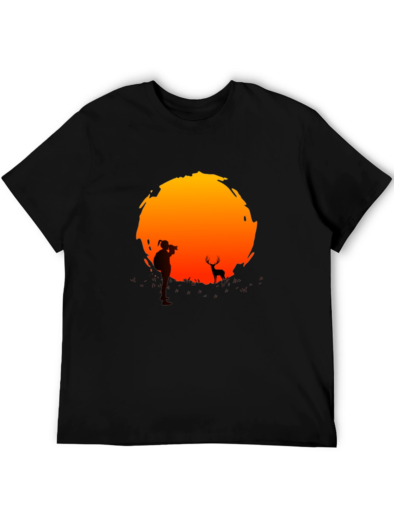Sunset Photographer Graphic Tee - Black Cotton T-Shirt