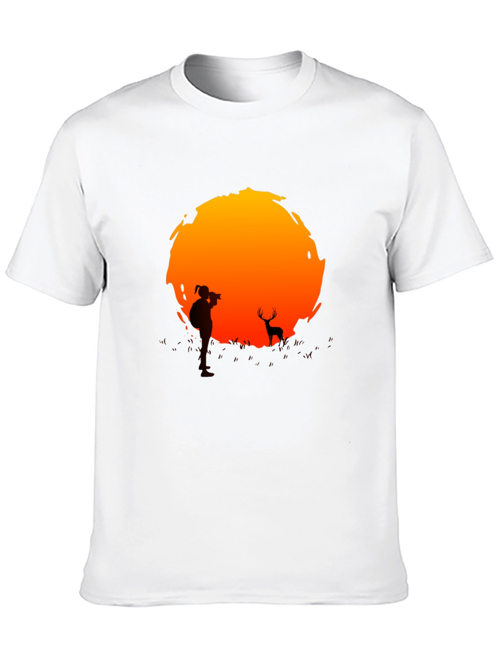 Sunset Photographer Graphic Tee - Black Cotton T-Shirt