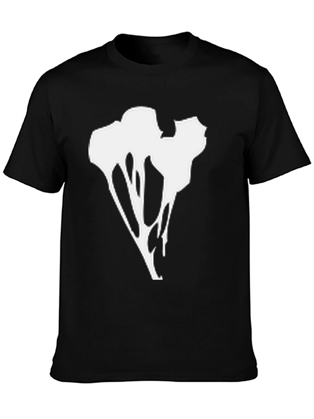 Abstract Graphic Tee - Black Cotton Blend Casual Wear