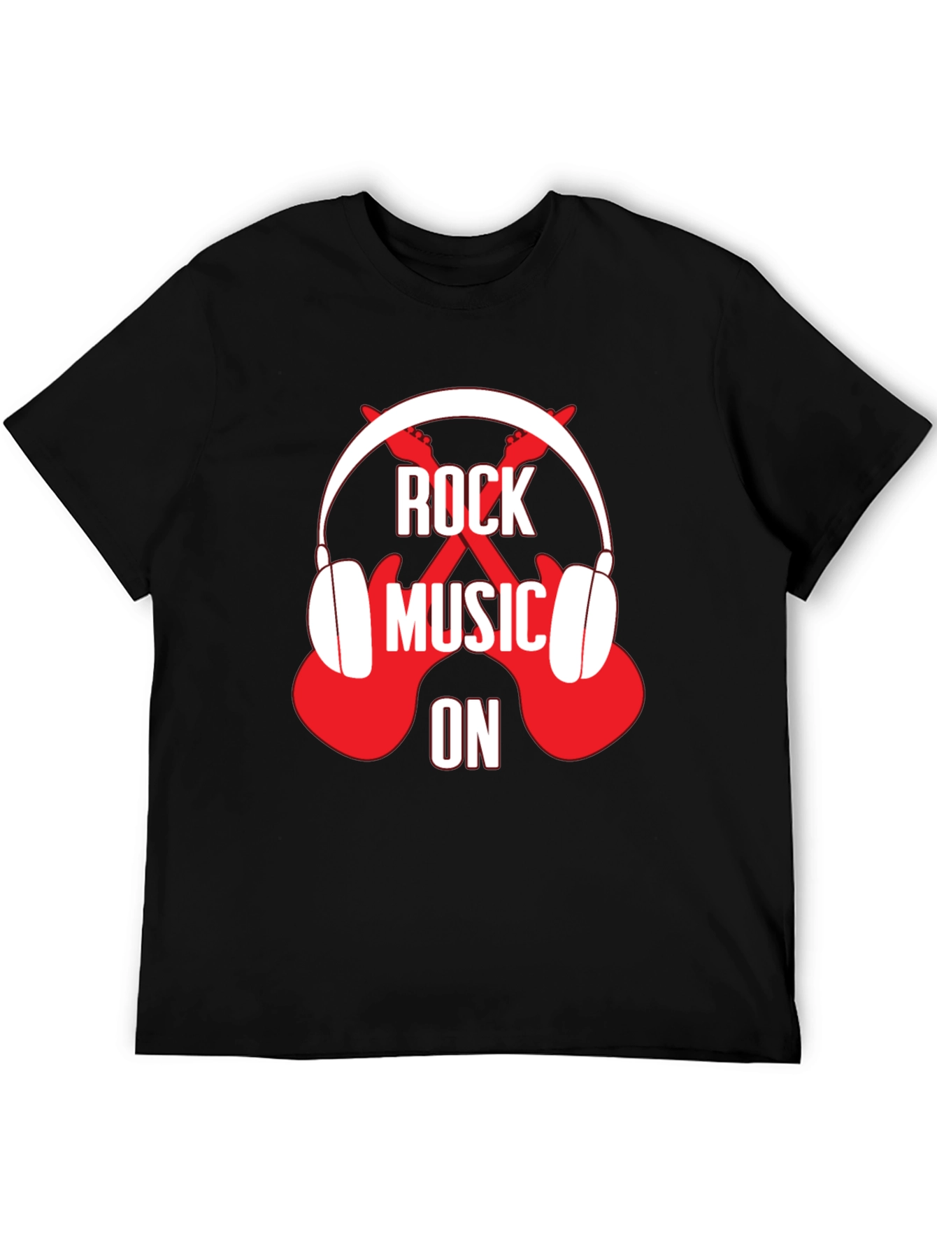 Rock Music On Graphic Tee - Black T-Shirt