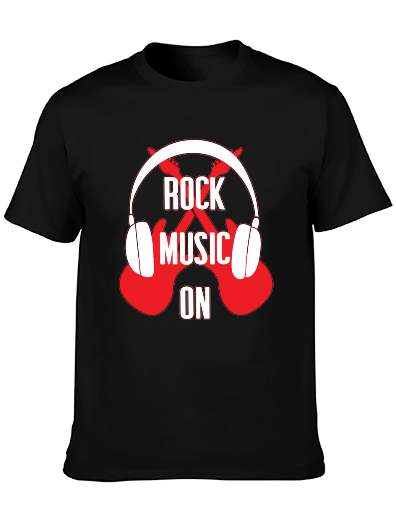 Rock Music On Graphic Tee - Black T-Shirt