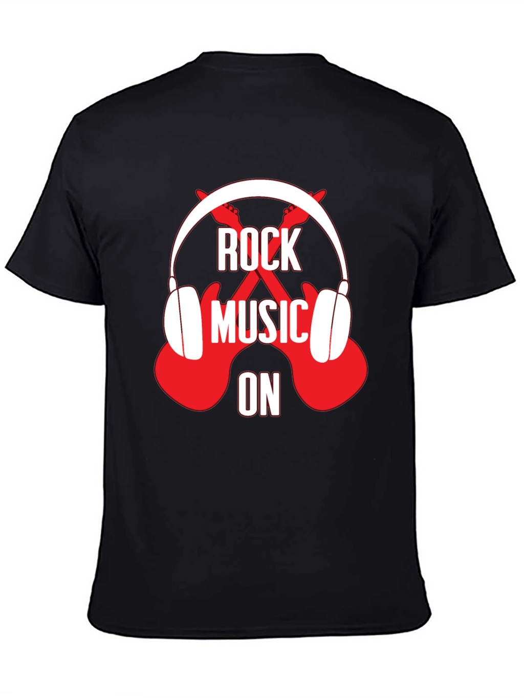 Rock Music On Graphic Tee - Black T-Shirt