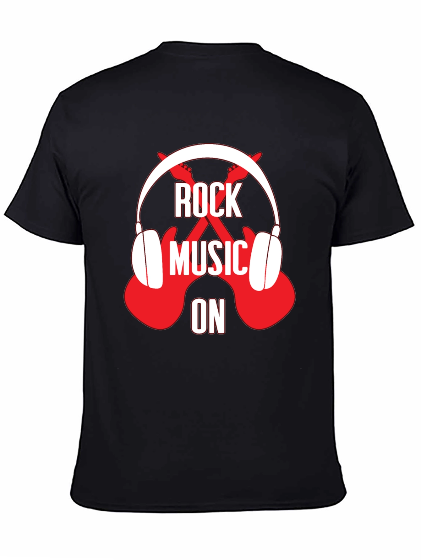 Rock Music On Graphic Tee - Black T-Shirt