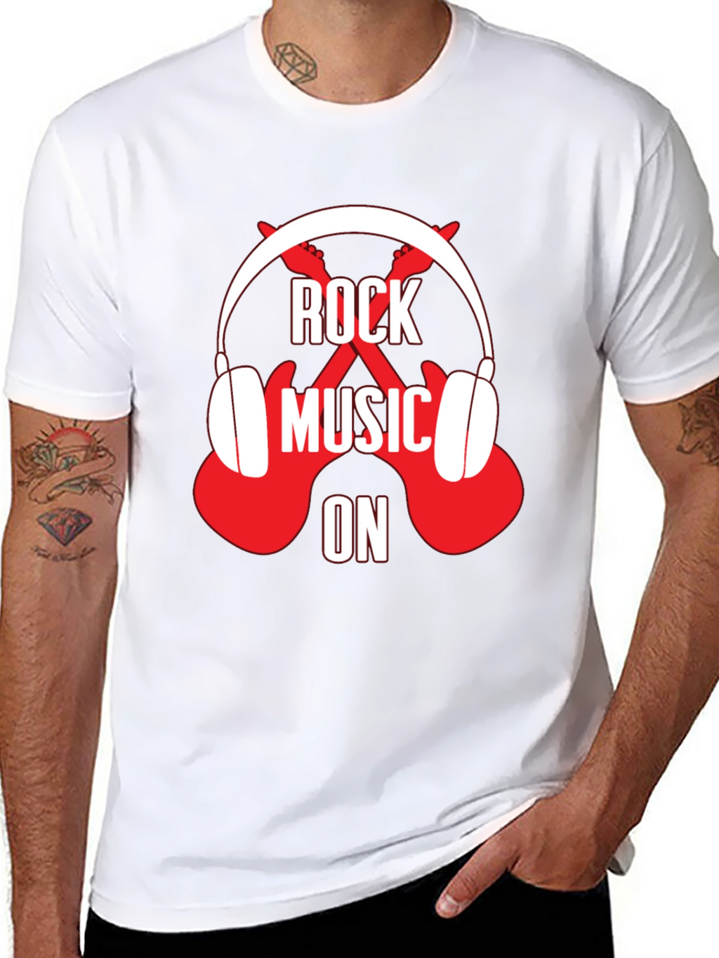 Rock Music On Graphic Tee - Black T-Shirt