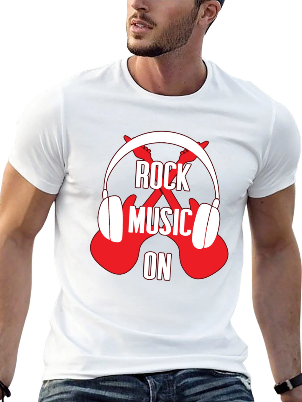Rock Music On Graphic Tee - Black T-Shirt