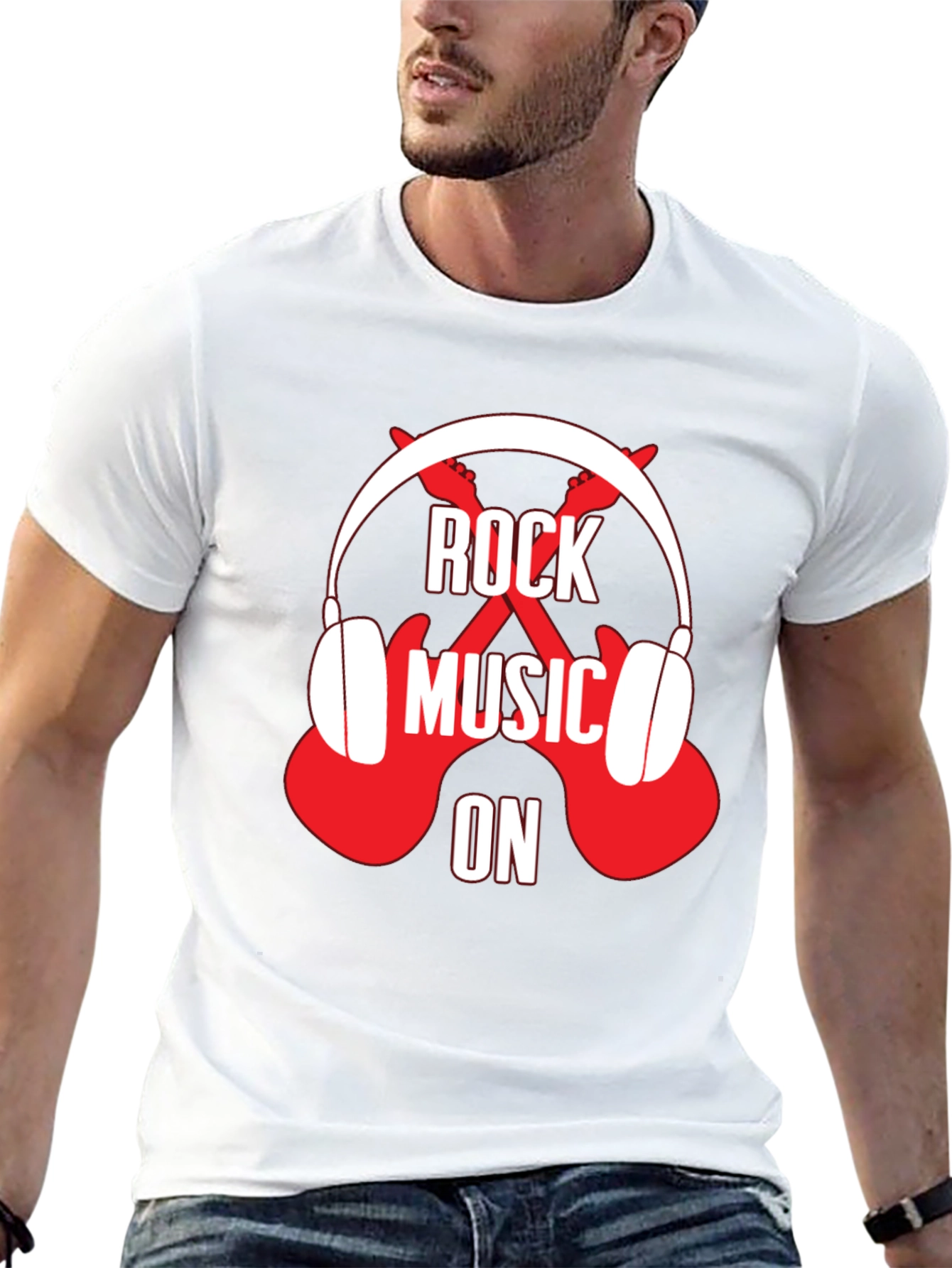 Rock Music On Graphic Tee - Black T-Shirt