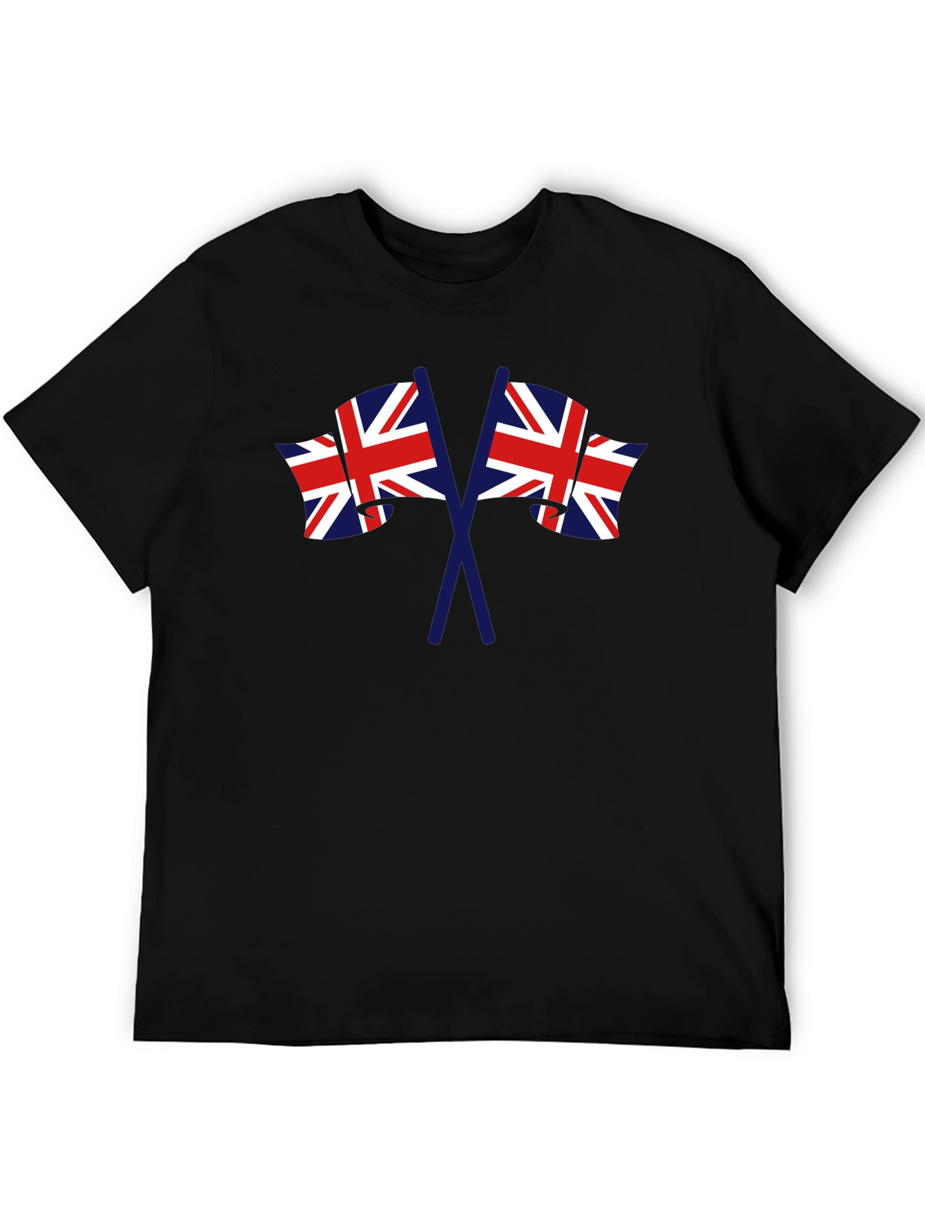 British Flag Graphic Tee - Black Crew Neck