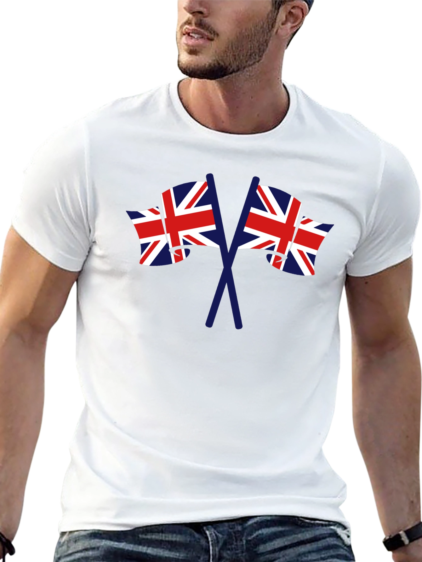 British Flag Graphic Tee - Black Crew Neck