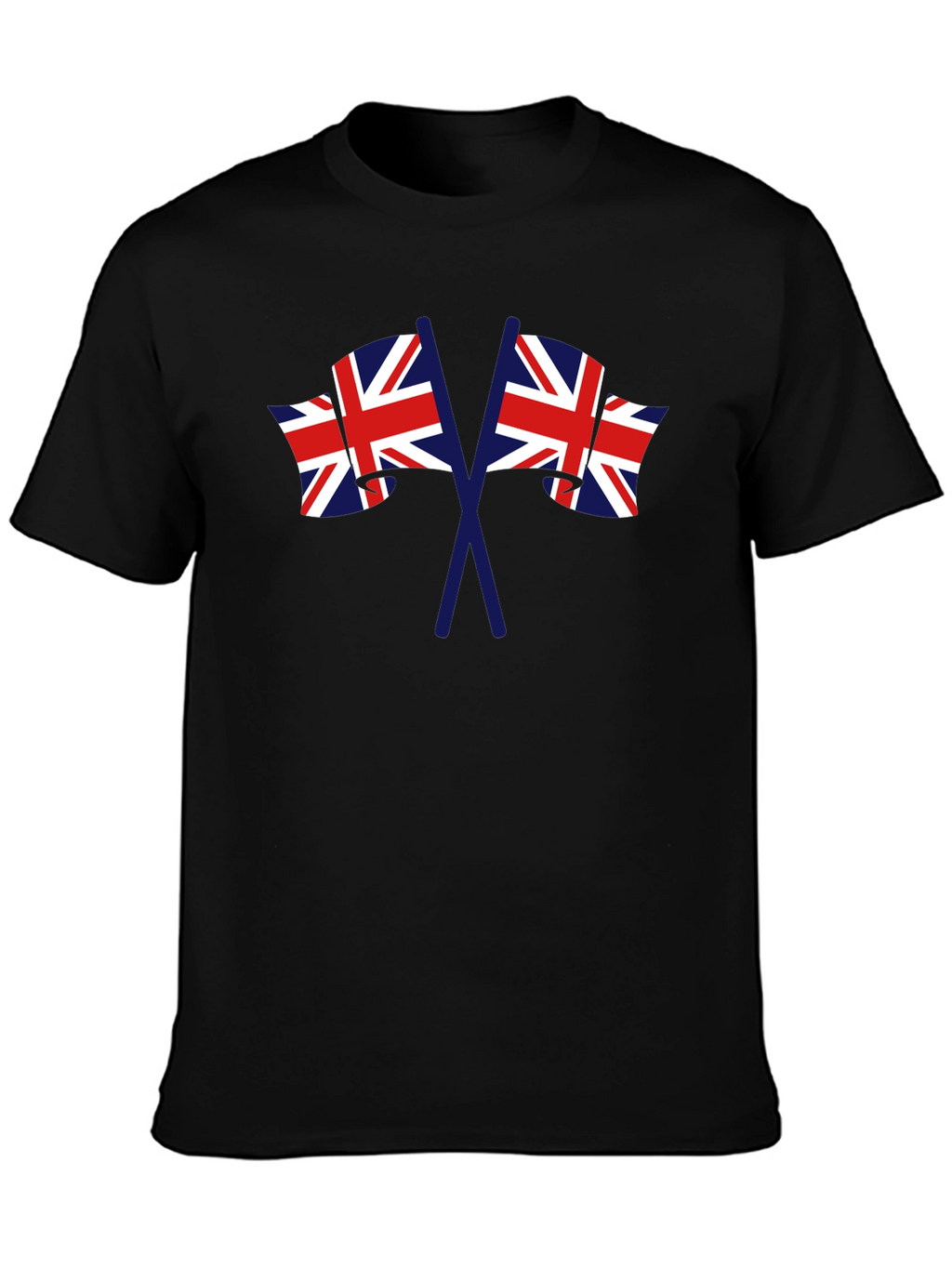 British Flag Graphic Tee - Black Crew Neck