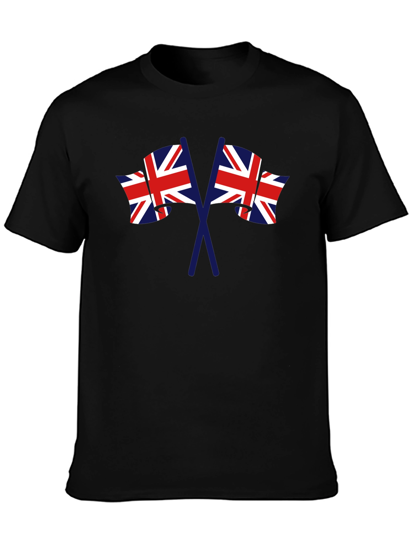 British Flag Graphic Tee - Black Crew Neck