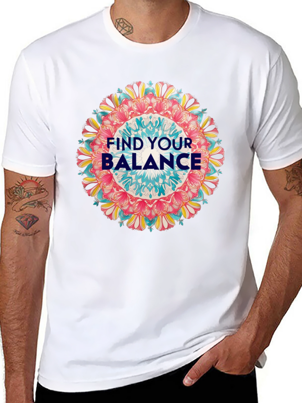 Find Your Balance Graphic Tee - Mandala Design