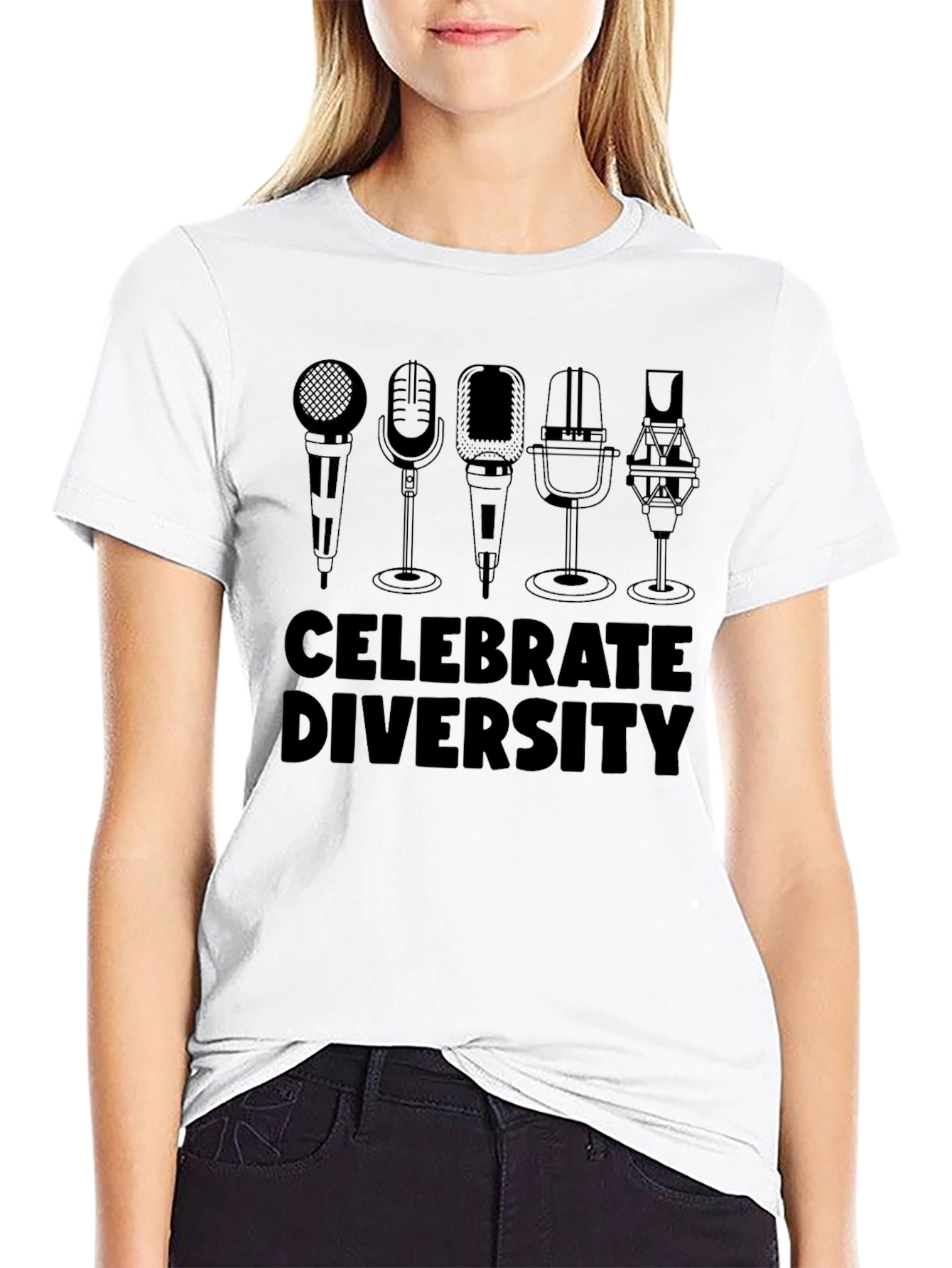 Celebrate Diversity Microphone Graphic Tee