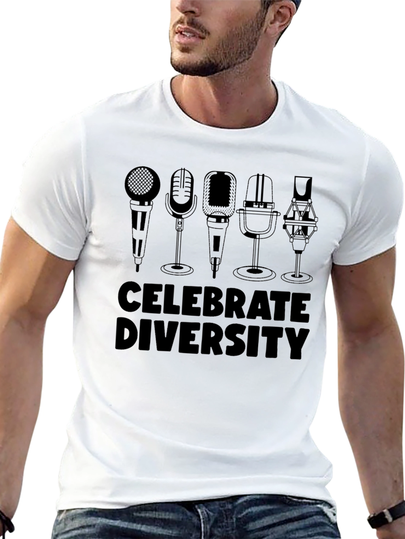 Celebrate Diversity Microphone Graphic Tee