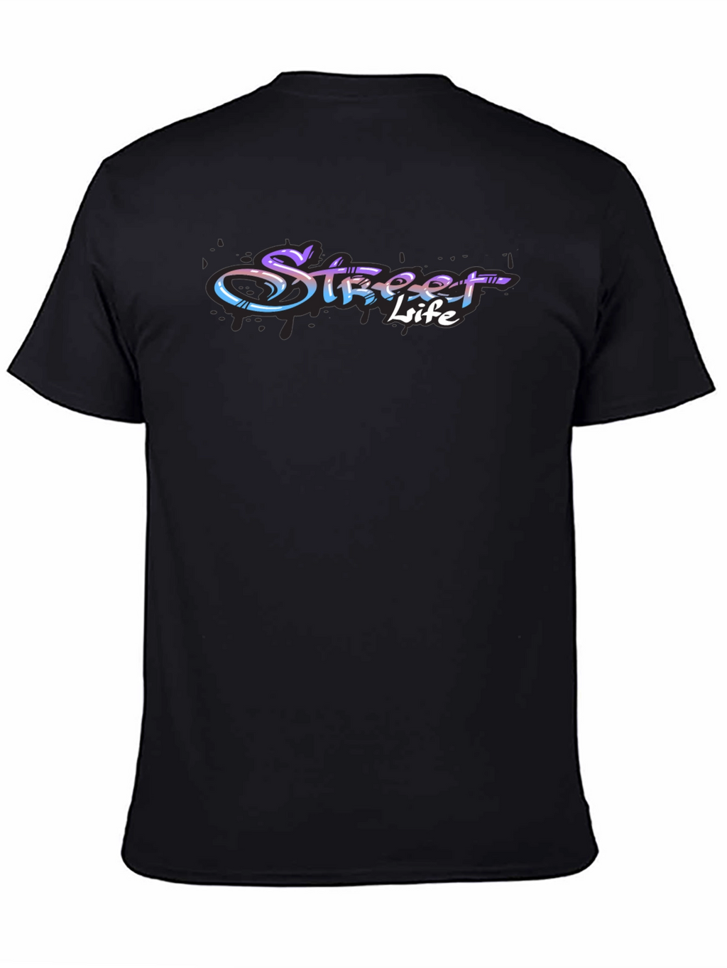 Street Life Graphic Print Black T-Shirt