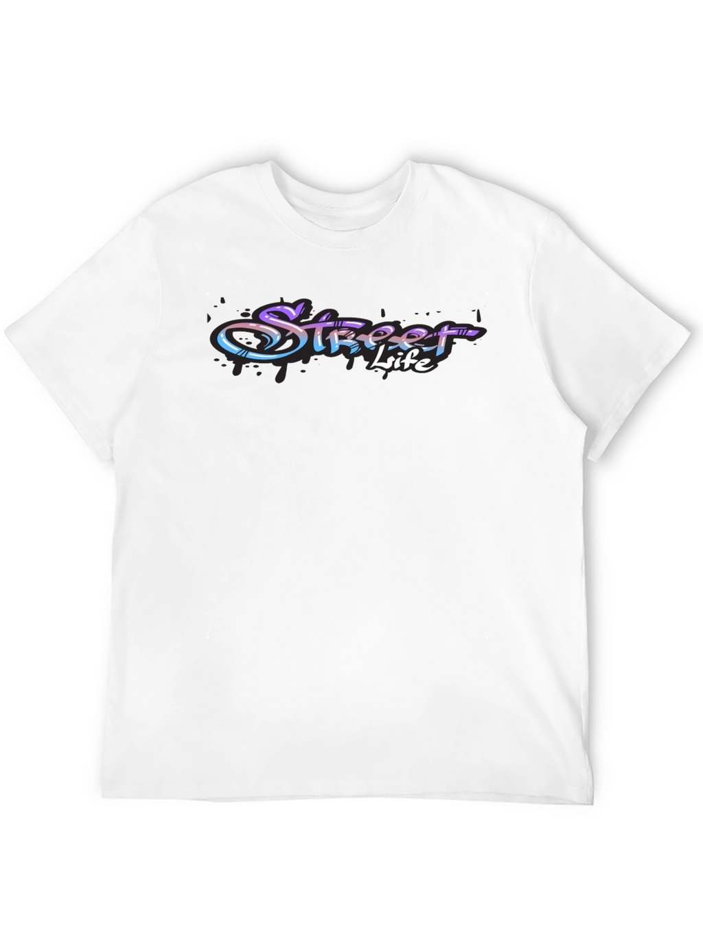 Street Life Graphic Print Black T-Shirt