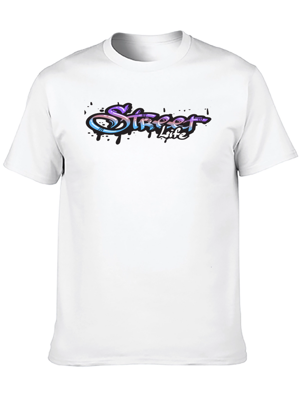 Street Life Graphic Print Black T-Shirt