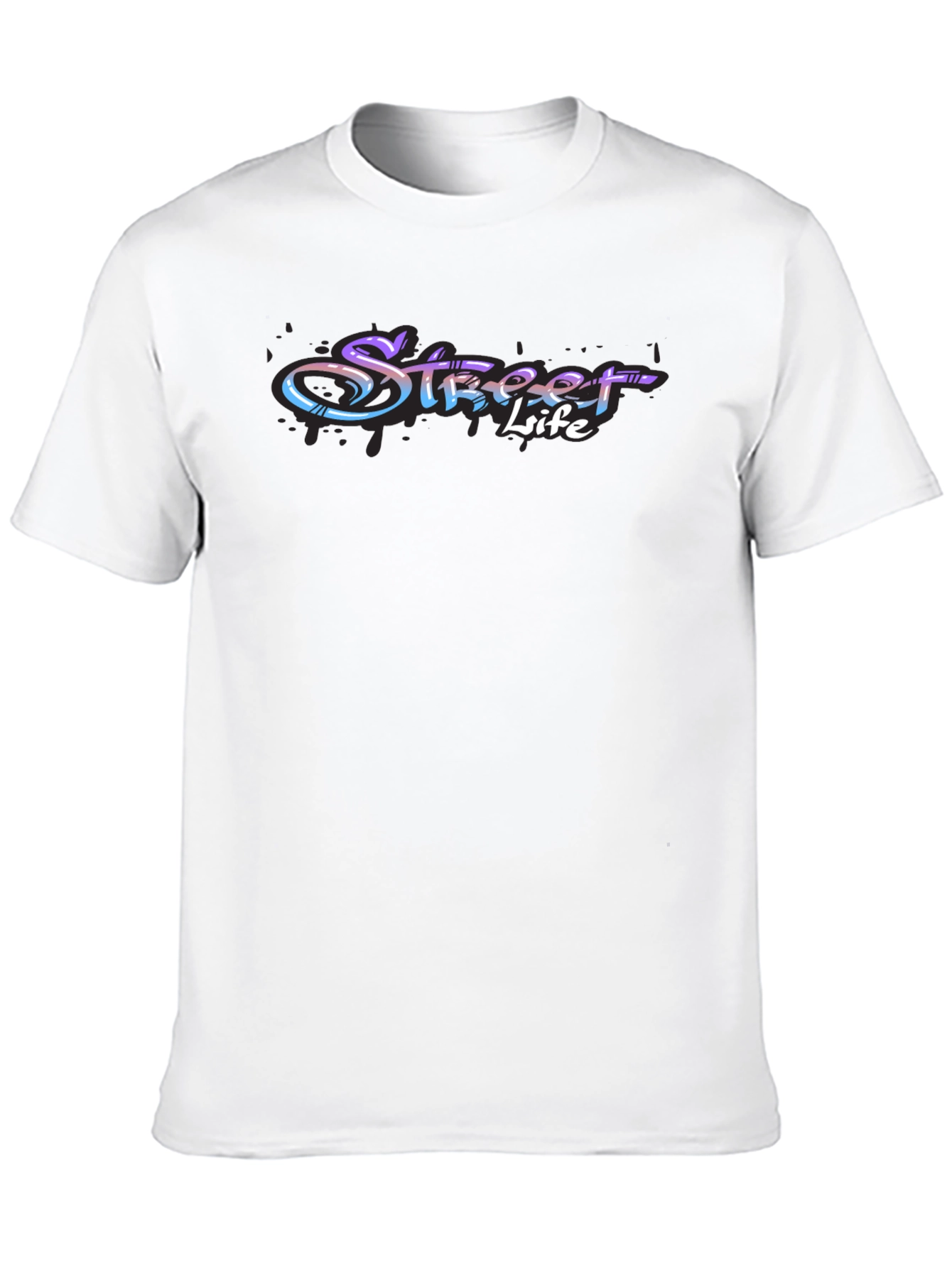 Street Life Graphic Print Black T-Shirt