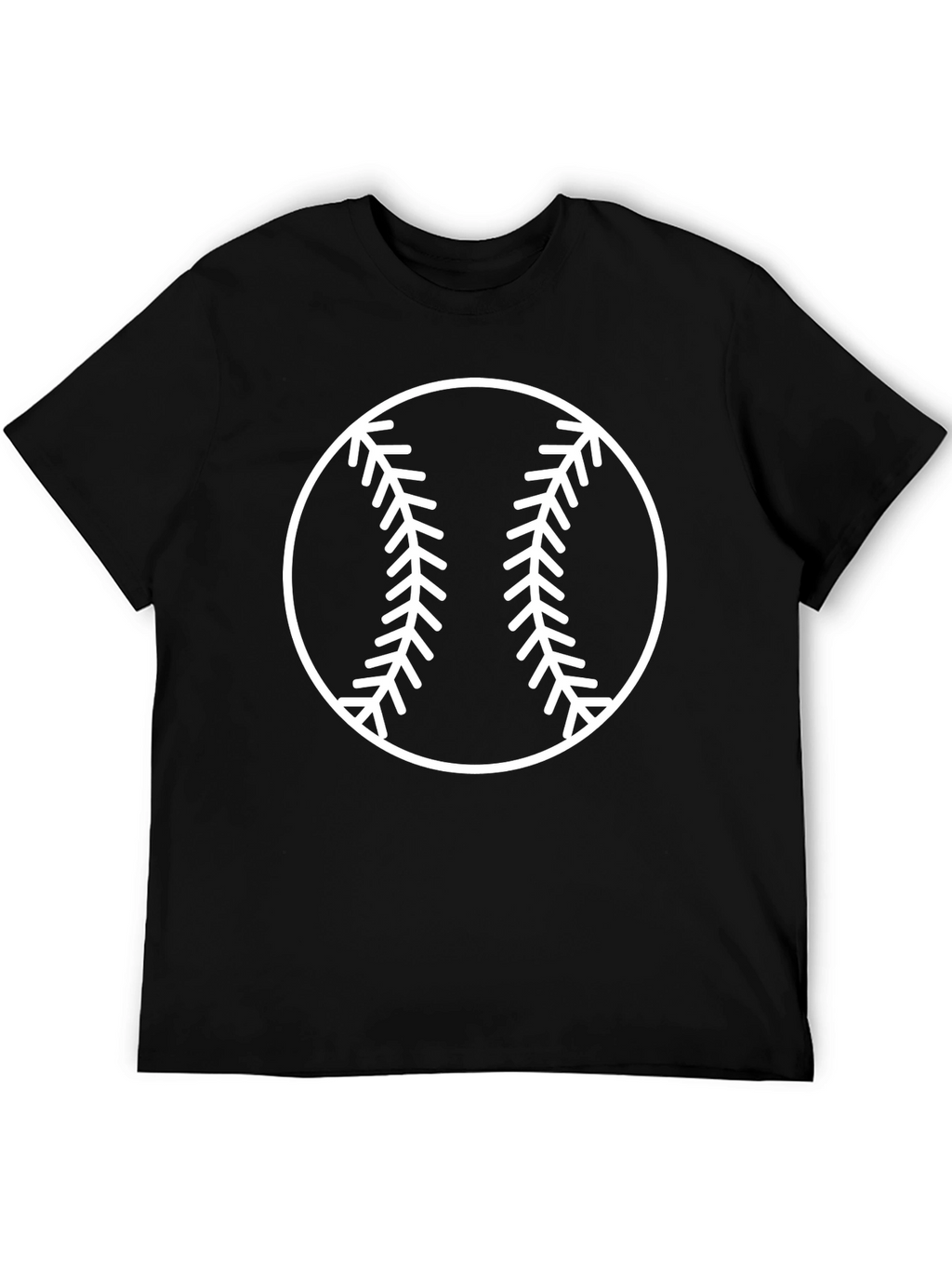 Baseball Graphic Tee - Black Crew Neck T-Shirt
