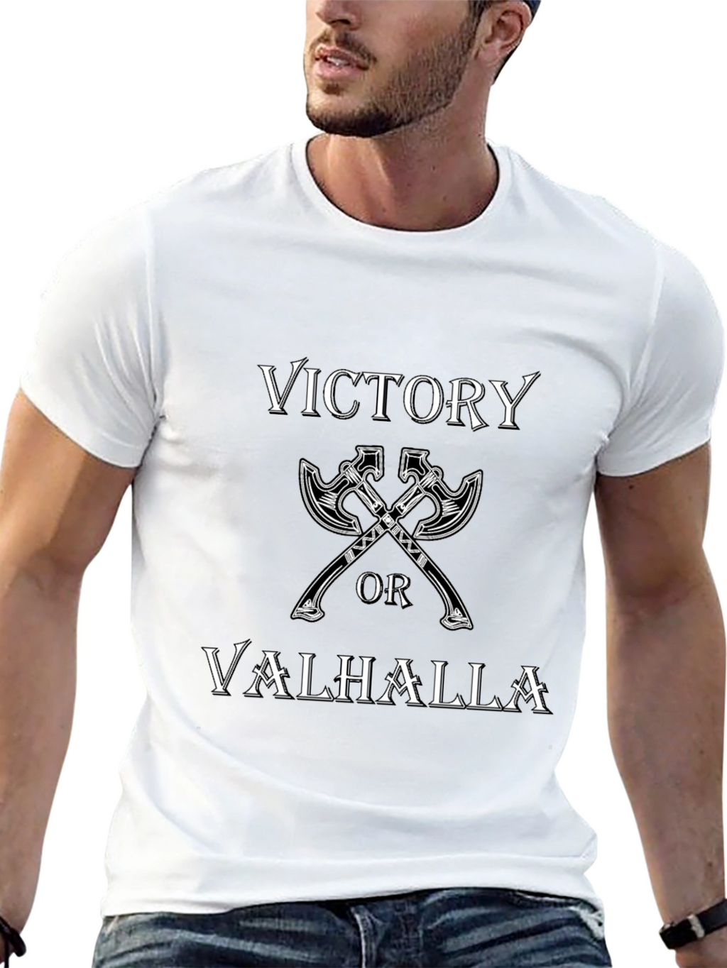 Victory or Valhalla Viking T-Shirt - Black