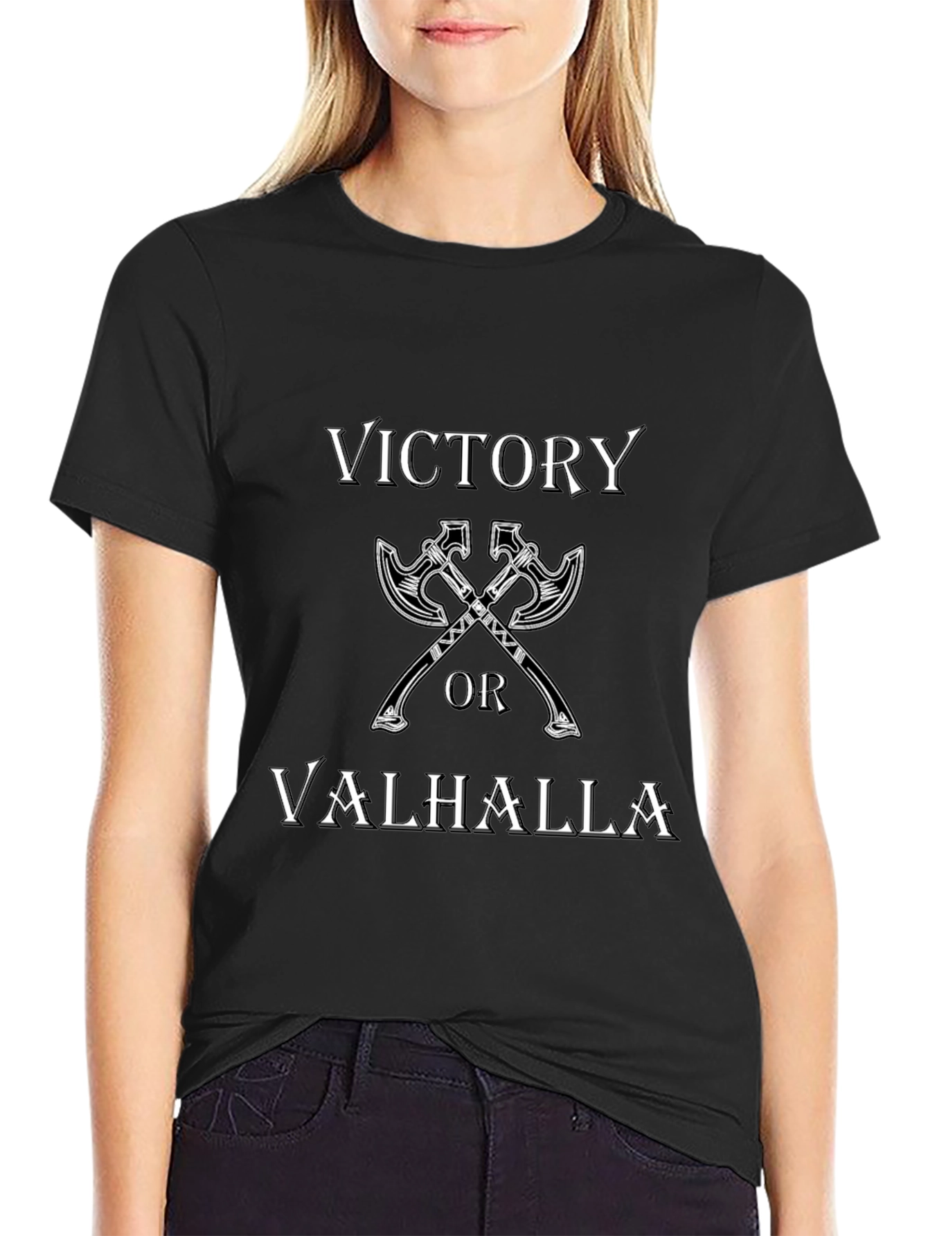 Victory or Valhalla Viking T-Shirt - Black