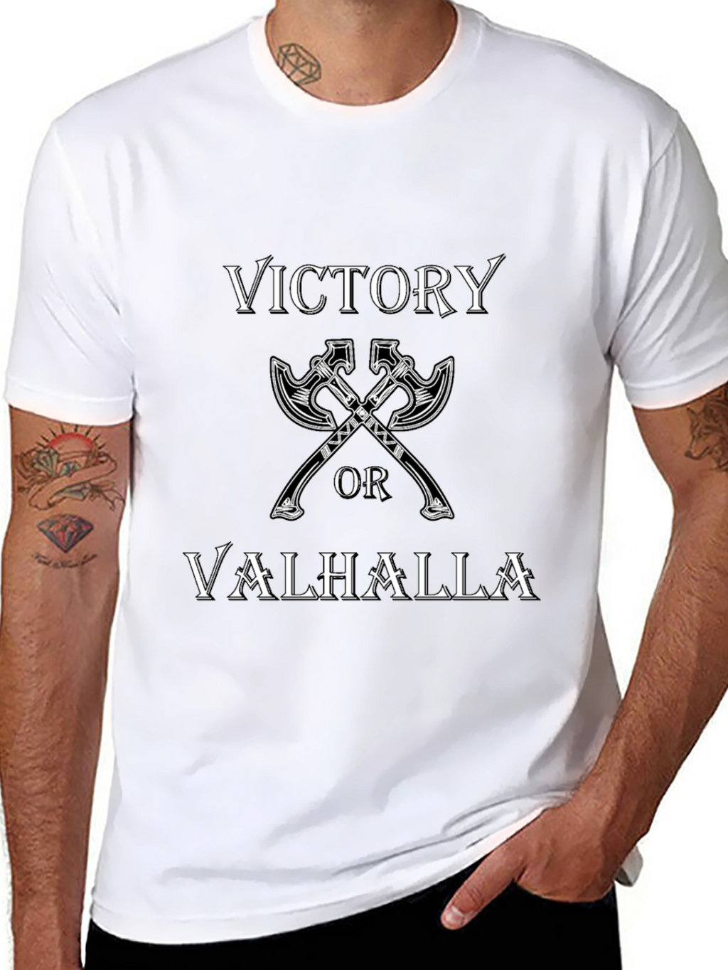 Victory or Valhalla Viking T-Shirt - Black