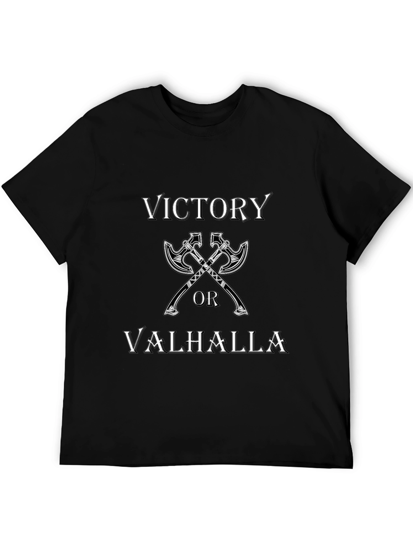 Victory or Valhalla Viking T-Shirt - Black