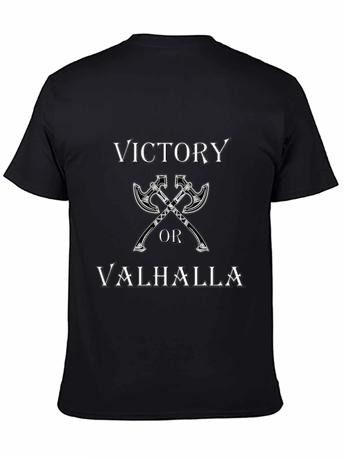 Victory or Valhalla Viking T-Shirt - Black