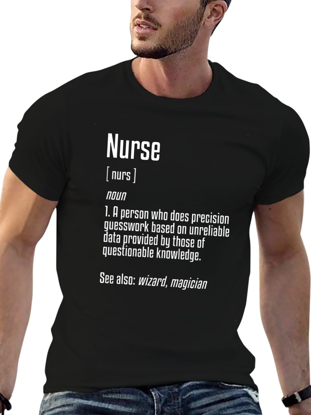 Funny Nurse Definition Black T-Shirt