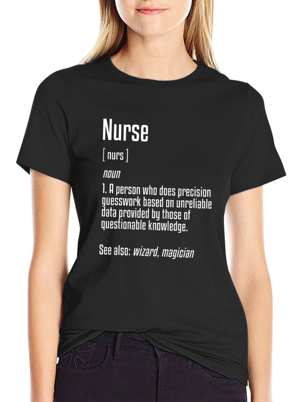 Funny Nurse Definition Black T-Shirt