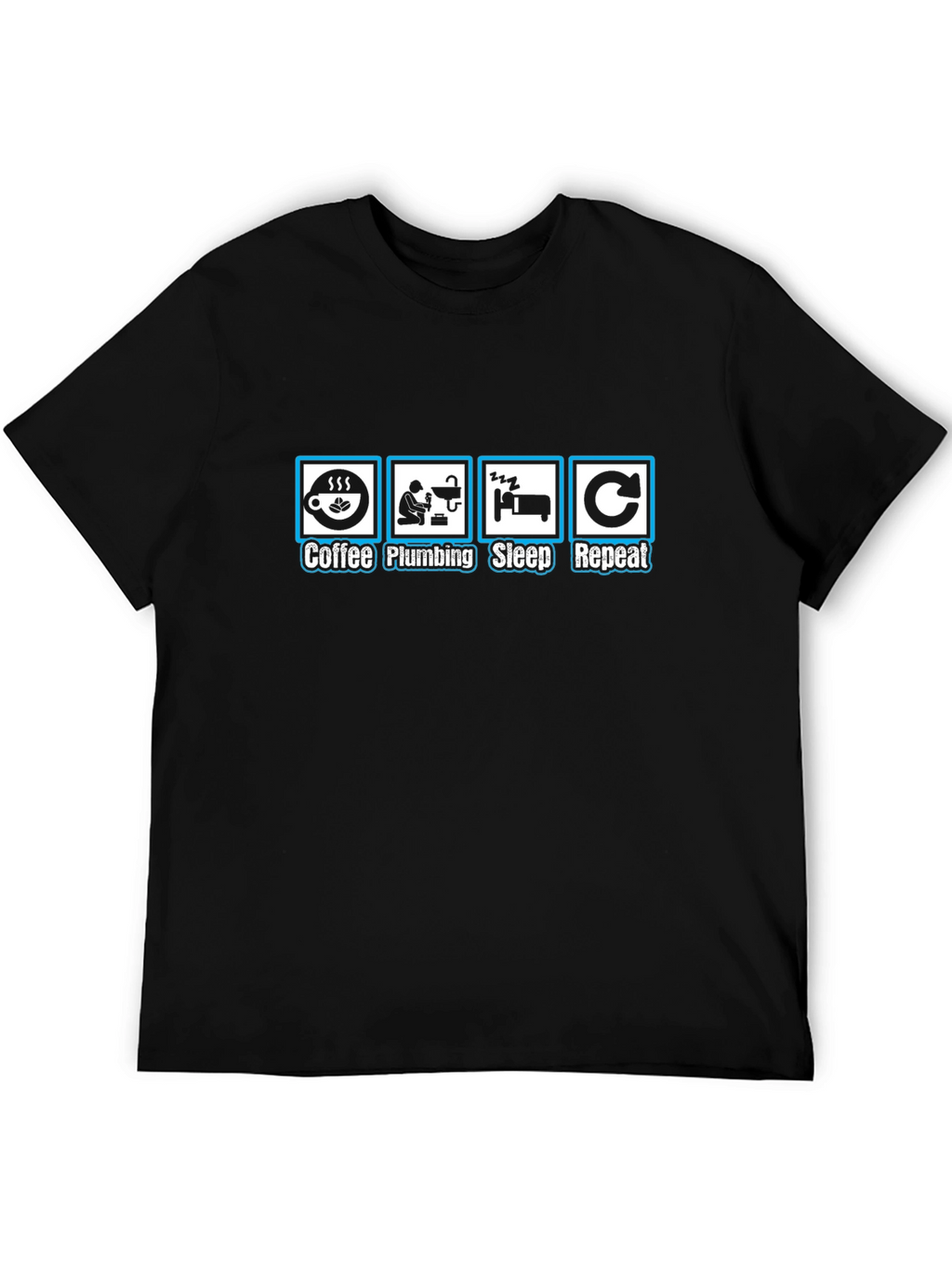 Coffee Plumbing Sleep Repeat T-Shirt - Plumber Gift