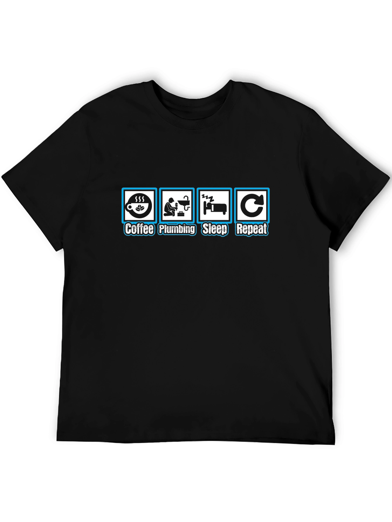 Coffee Plumbing Sleep Repeat T-Shirt - Plumber Gift