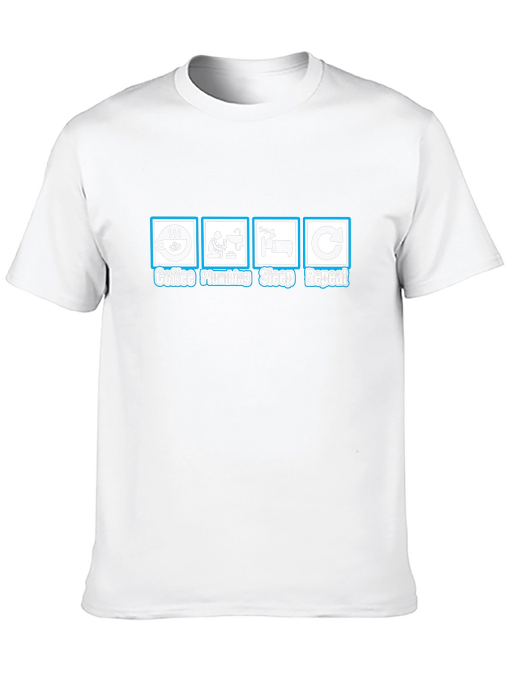 Coffee Plumbing Sleep Repeat T-Shirt - Plumber Gift