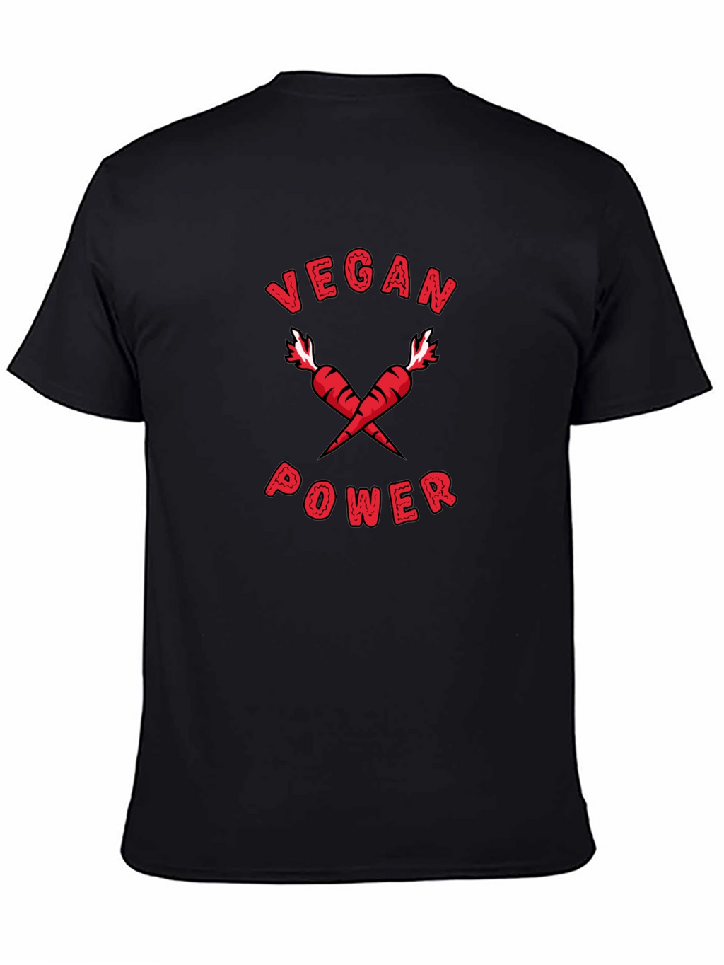Vegan Power T-Shirt: Red Carrots Graphic Tee