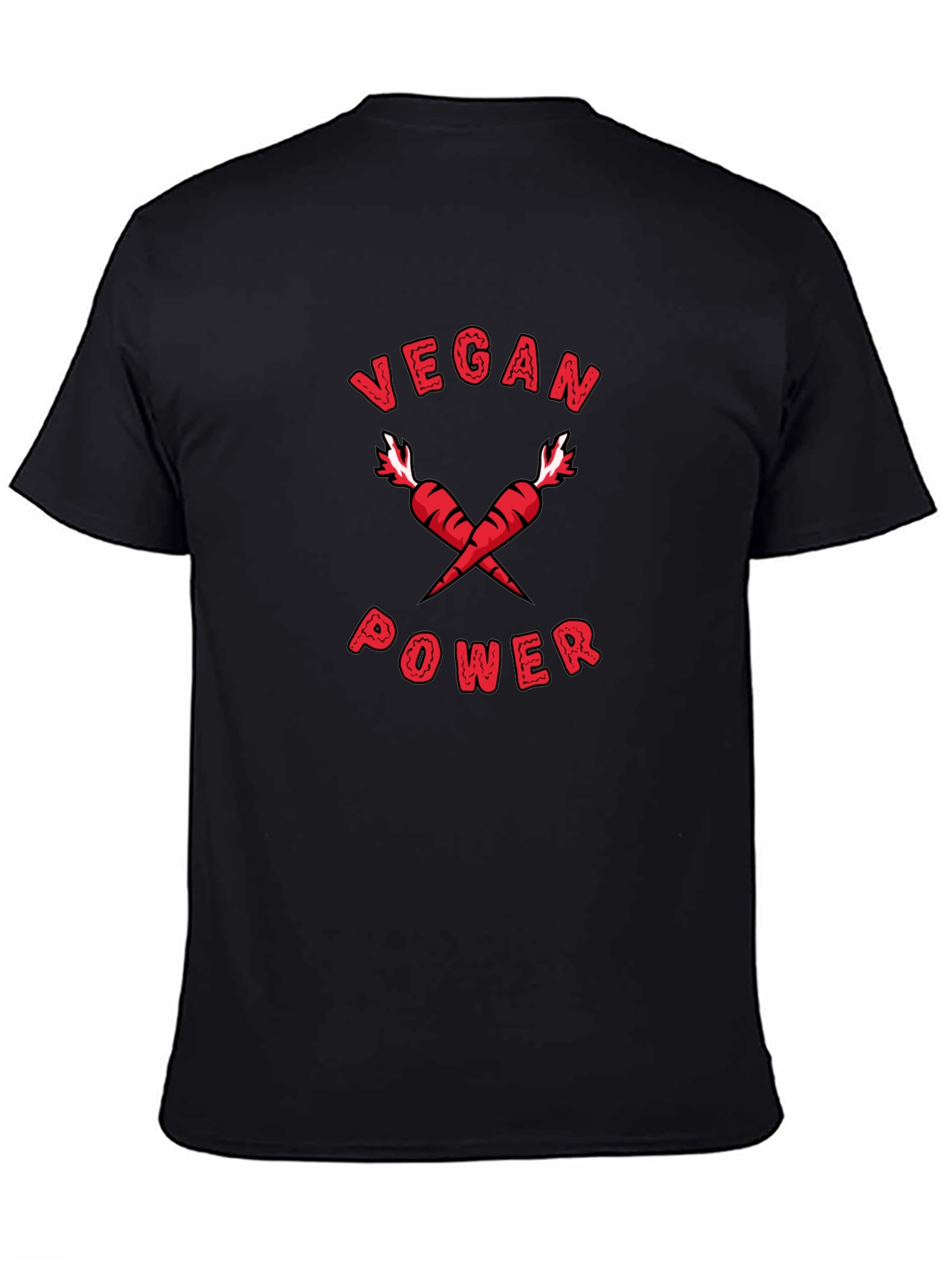 Vegan Power T-Shirt: Red Carrots Graphic Tee