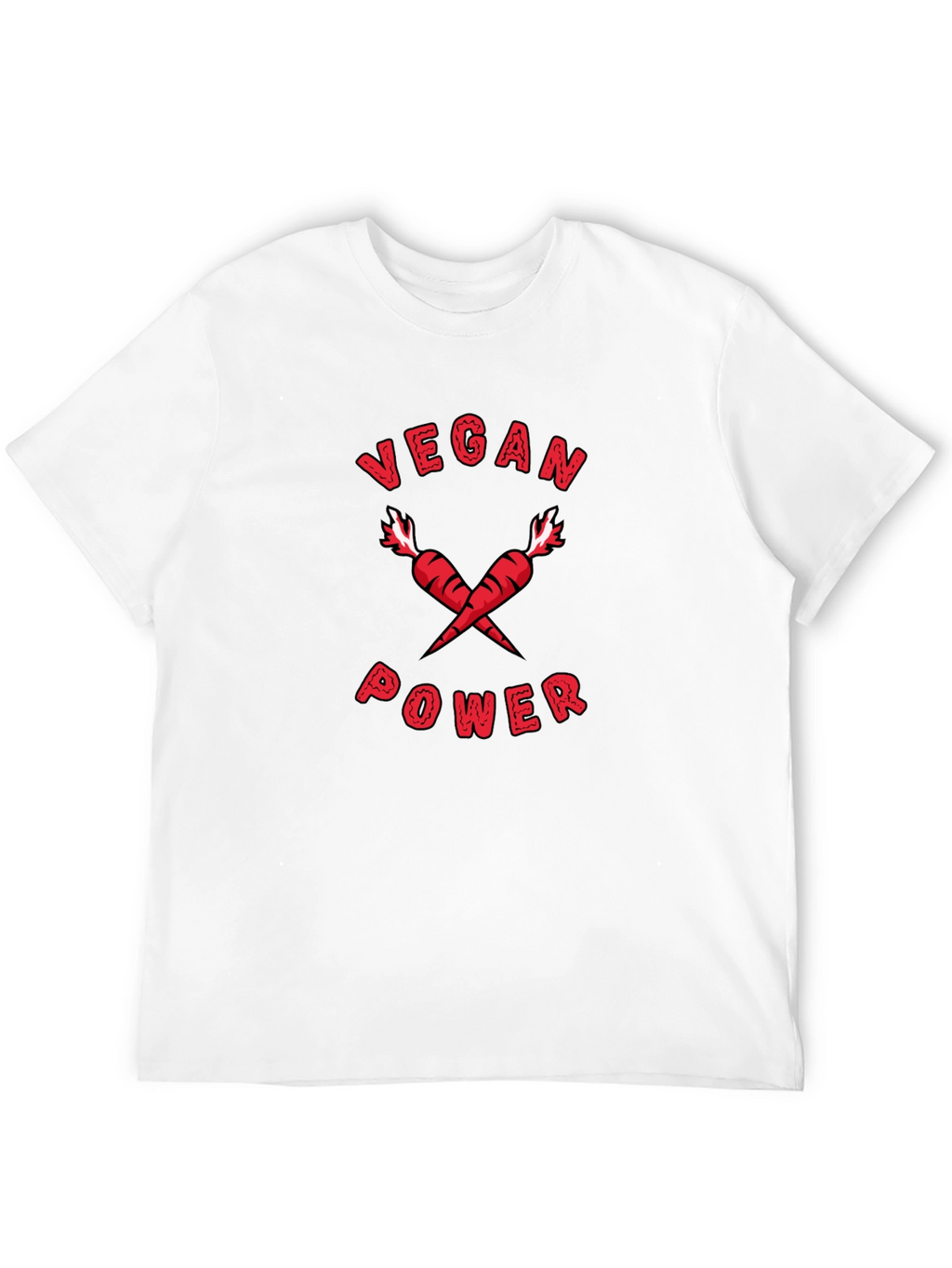 Vegan Power T-Shirt: Red Carrots Graphic Tee