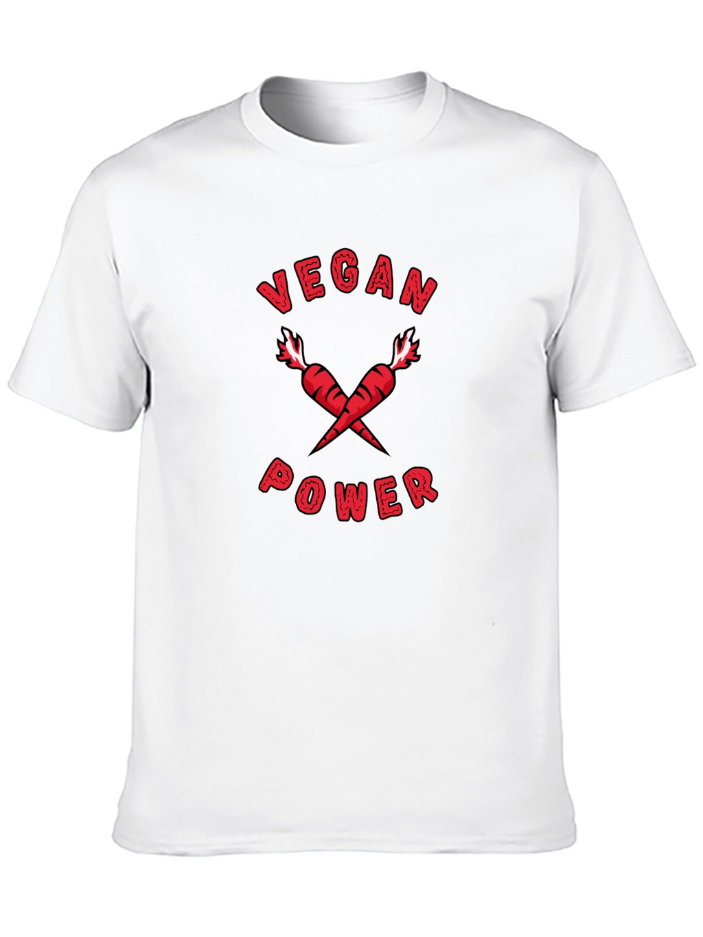 Vegan Power T-Shirt: Red Carrots Graphic Tee