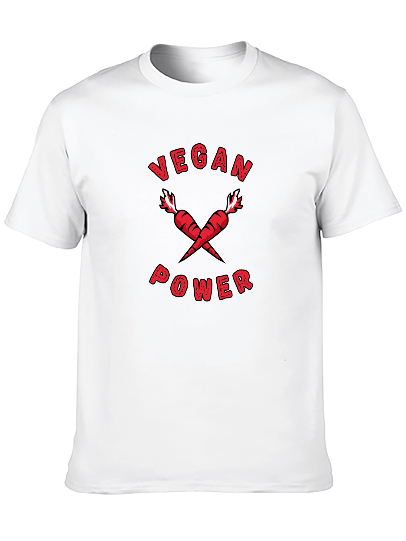 Vegan Power T-Shirt: Red Carrots Graphic Tee