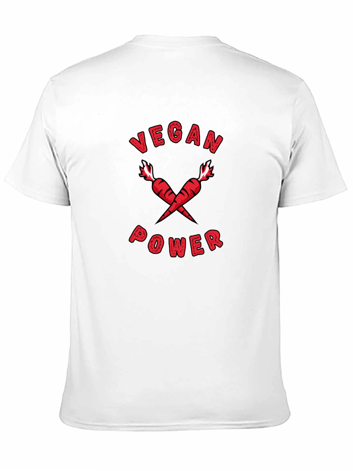 Vegan Power T-Shirt: Red Carrots Graphic Tee