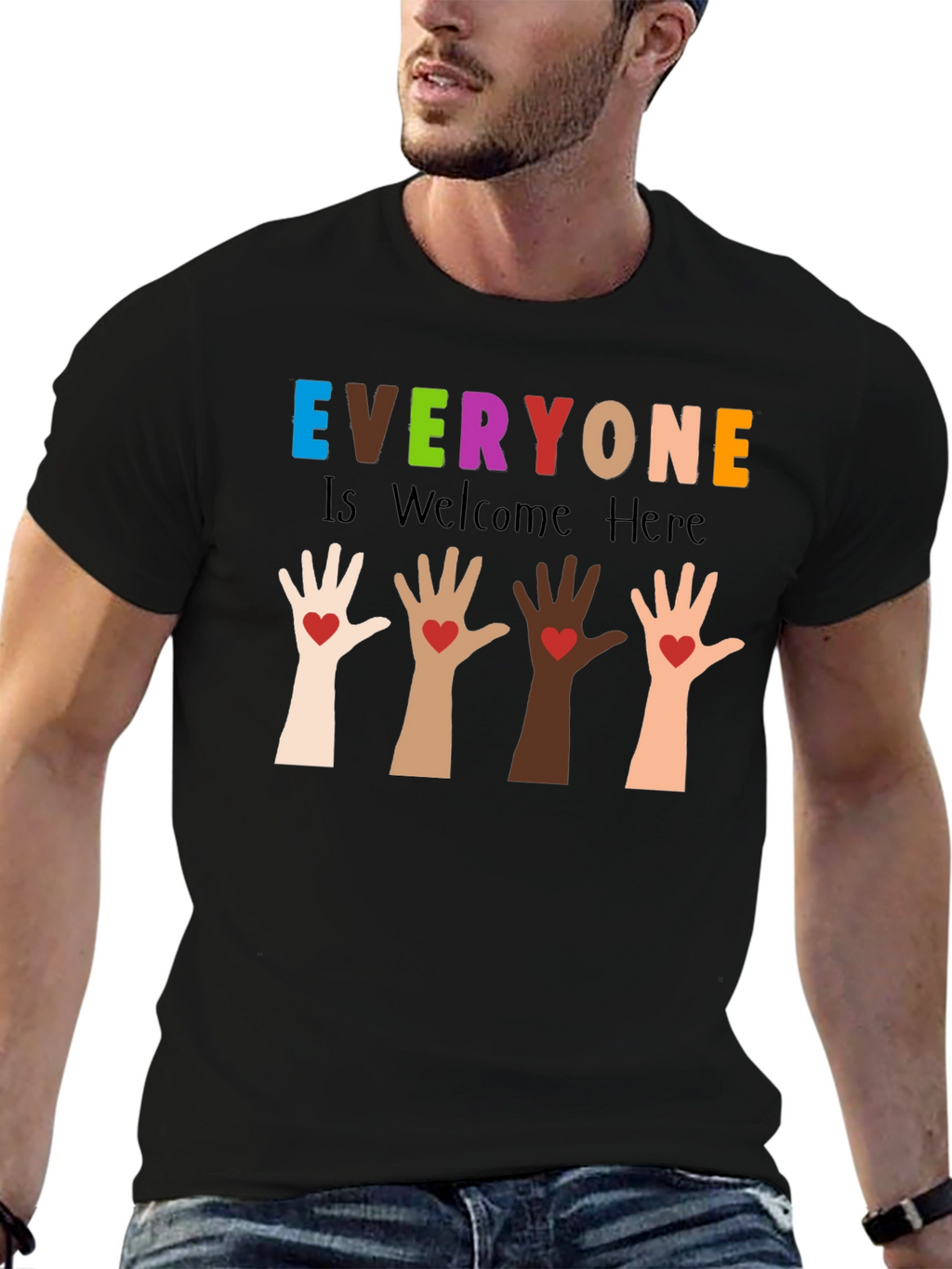 Everyone is Welcome Here T-Shirt - Unity & Inclusion