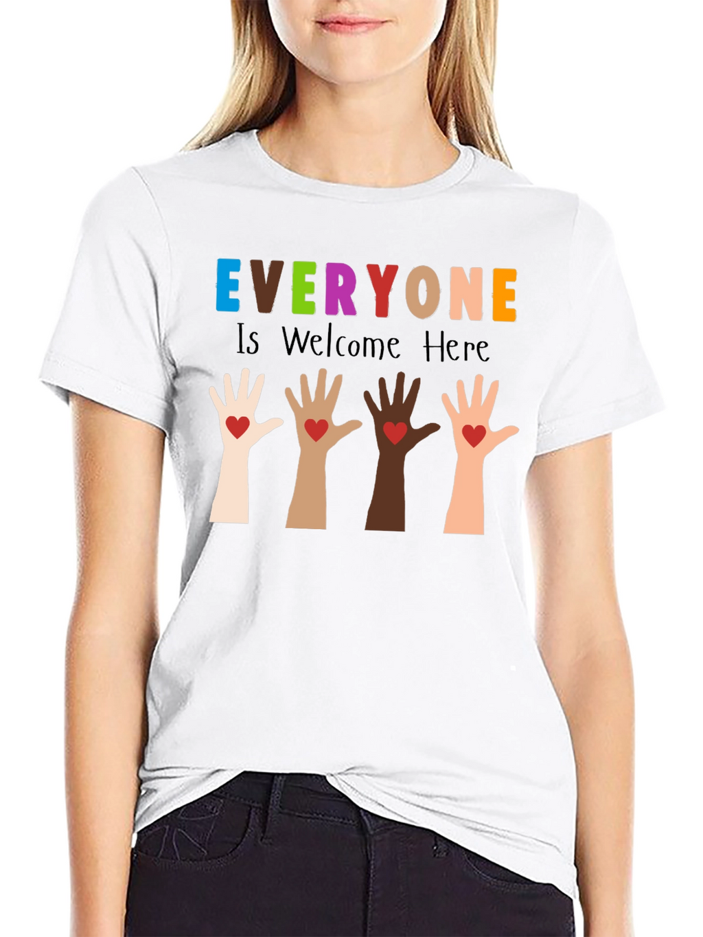 Everyone is Welcome Here T-Shirt - Unity & Inclusion