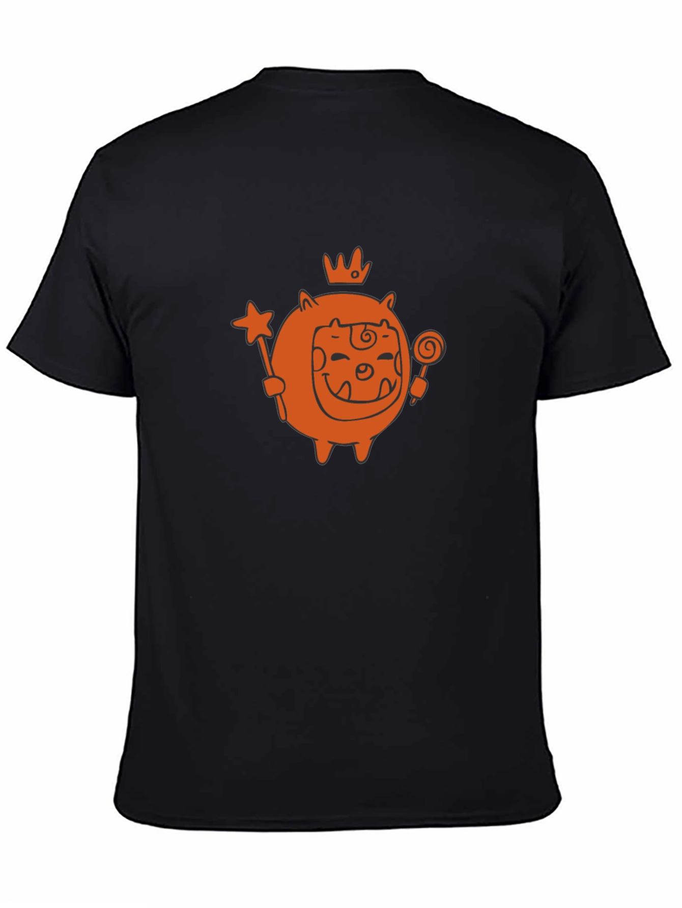 Cute Cartoon Monster Graphic Tee - Black