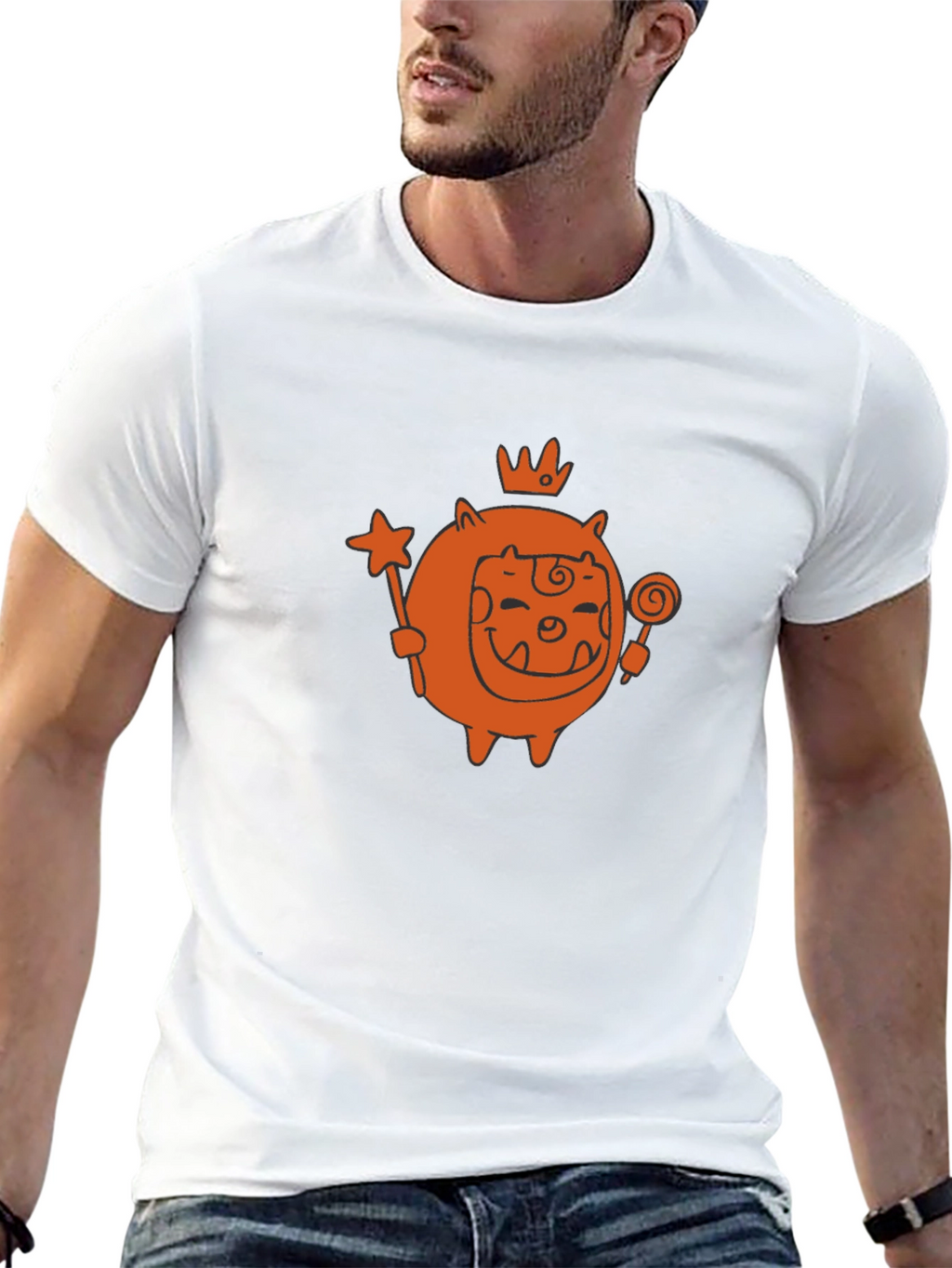 Cute Cartoon Monster Graphic Tee - Black