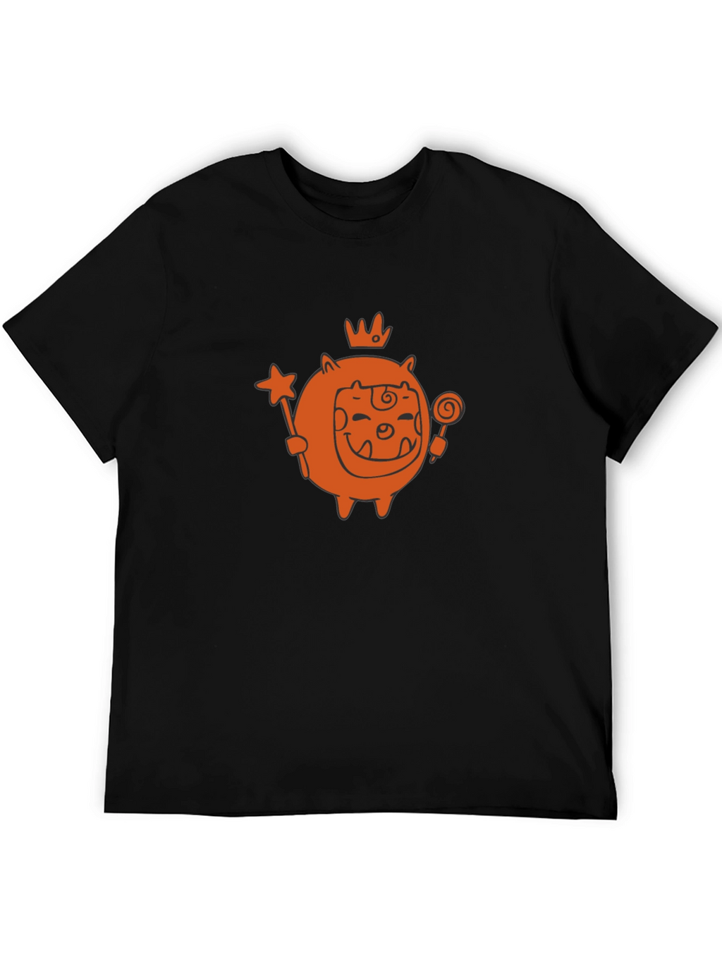 Cute Cartoon Monster Graphic Tee - Black