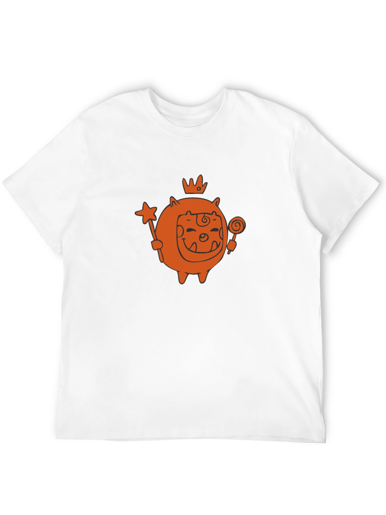 Cute Cartoon Monster Graphic Tee - Black