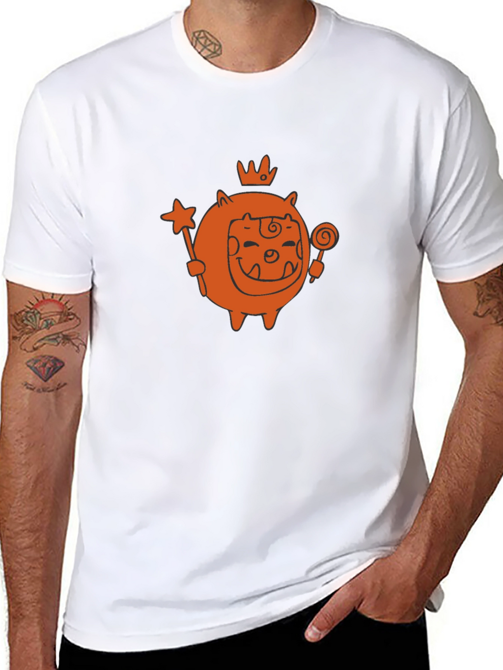 Cute Cartoon Monster Graphic Tee - Black