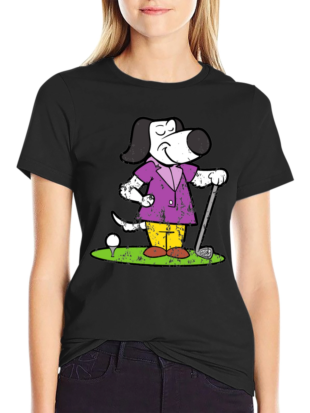 Cartoon Dog Golf T-Shirt